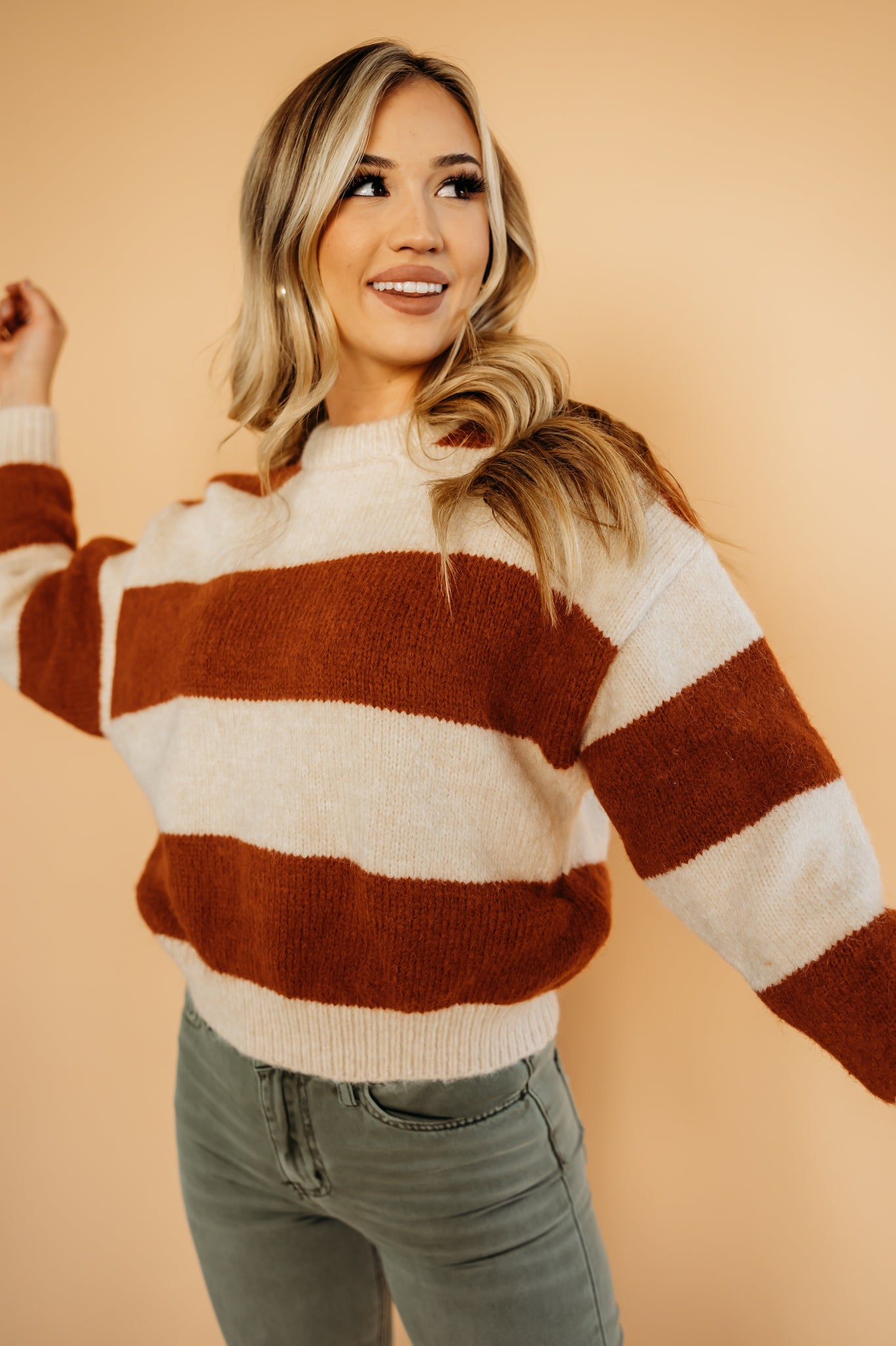Long sleeve knit sweater | PINK DESERT