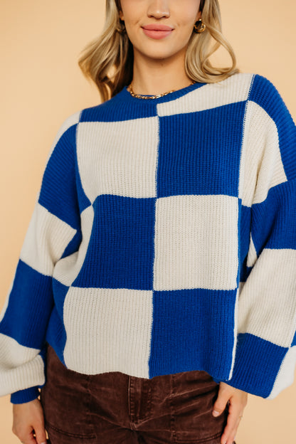 Big check trendy sweater | PINK DESERT