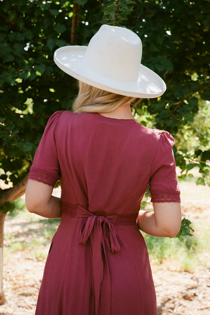 THE ROSEMARIE BUTTON MAXI IN RED