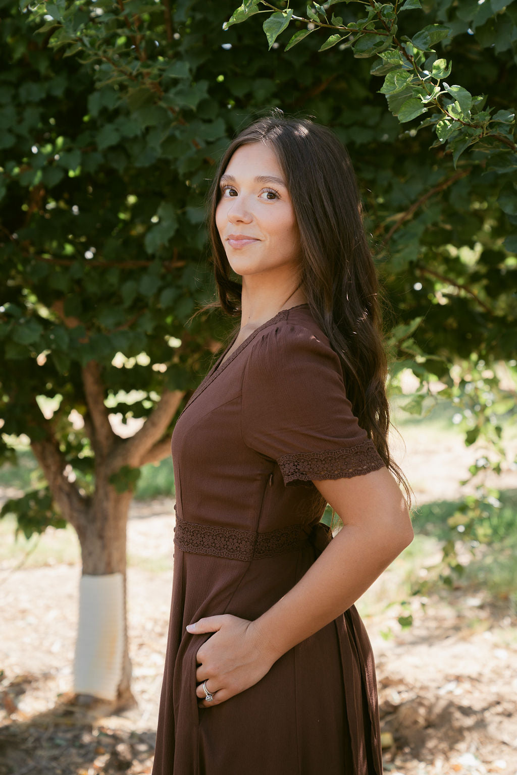 THE ROSEMARIE BUTTON MAXI IN MOCHA