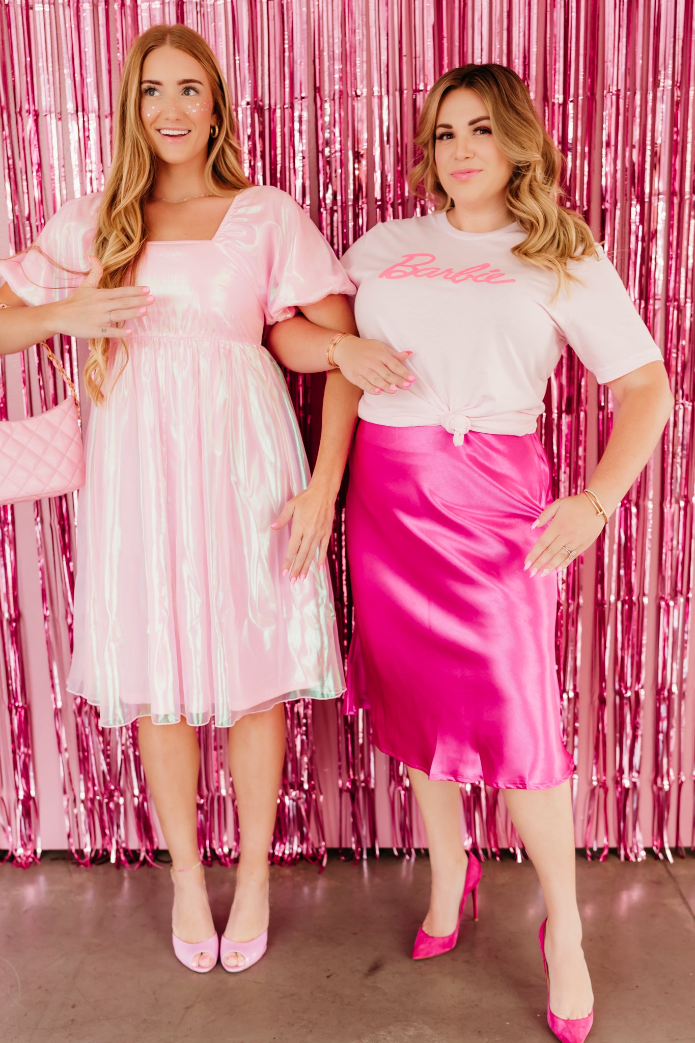 barbie pink plus size dress Women's Plus Size Barbie Movie Perfect Day Pink Gingham Dress