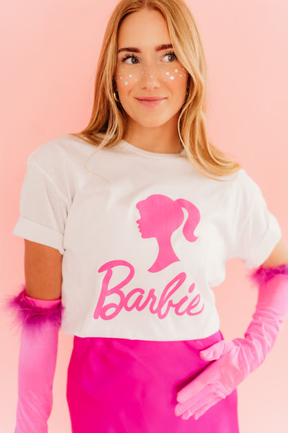 THE BARBIE GIRL GRAPHIC TEE IN WHITE