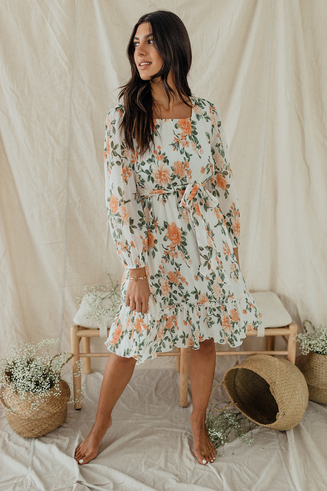 Modest floral fall dresses for women | PINK DESERT – Pink Desert