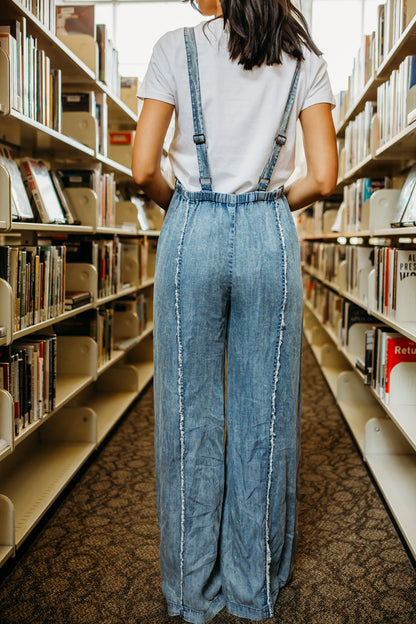 THE WHITNEY WIDE LEG JUMPSUIT IN WASHED DENIM
