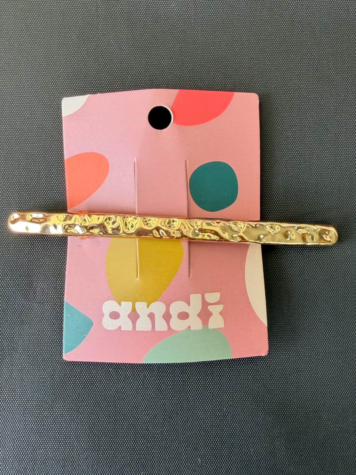 ANDI GOLDEN BUMPY BAR BARRETTE