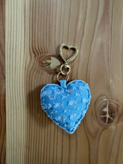 THE DENIM HEART BAG CHARM