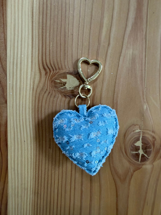 THE DENIM HEART BAG CHARM