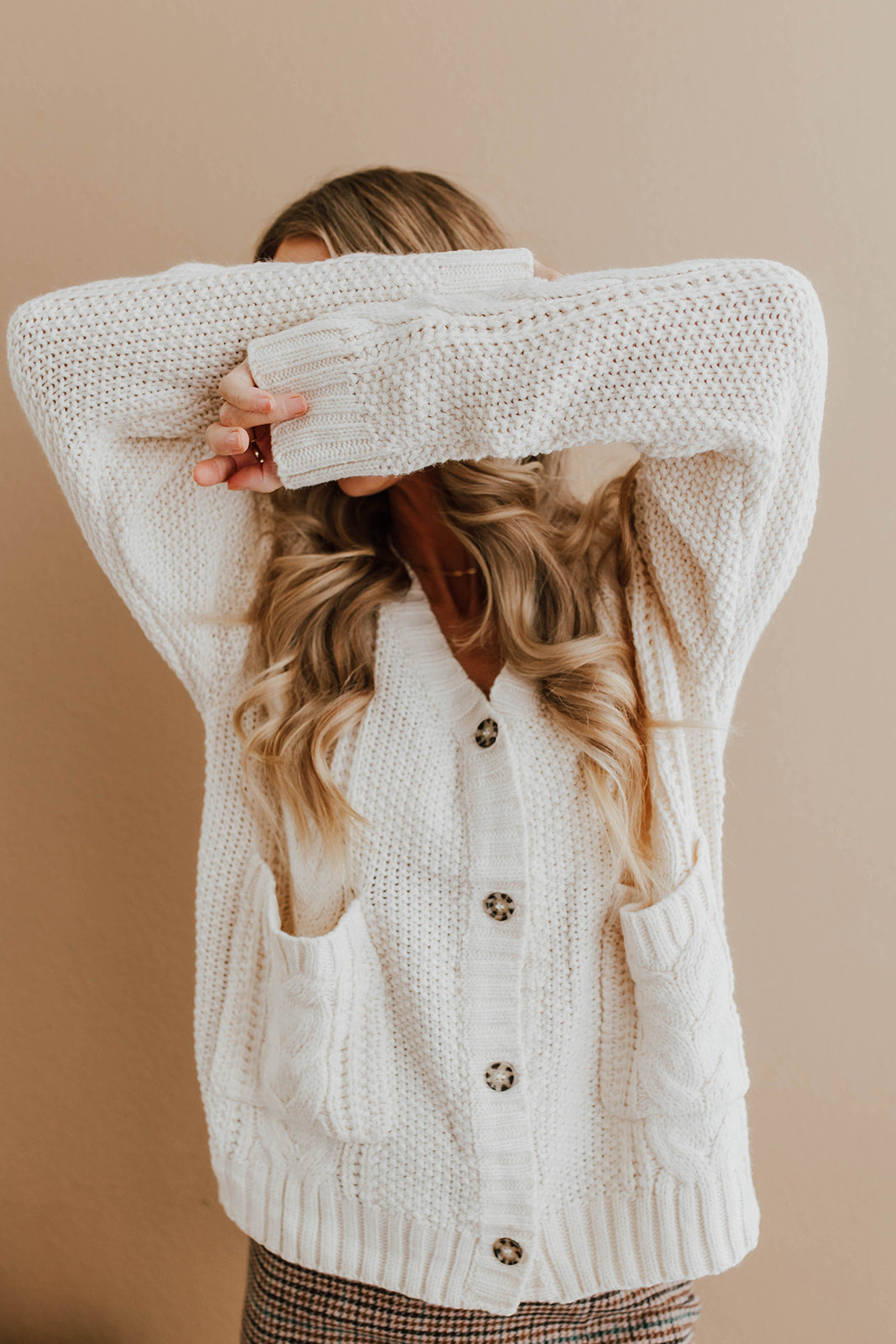 THE KAIA KNIT CARDIGAN IN IVORY