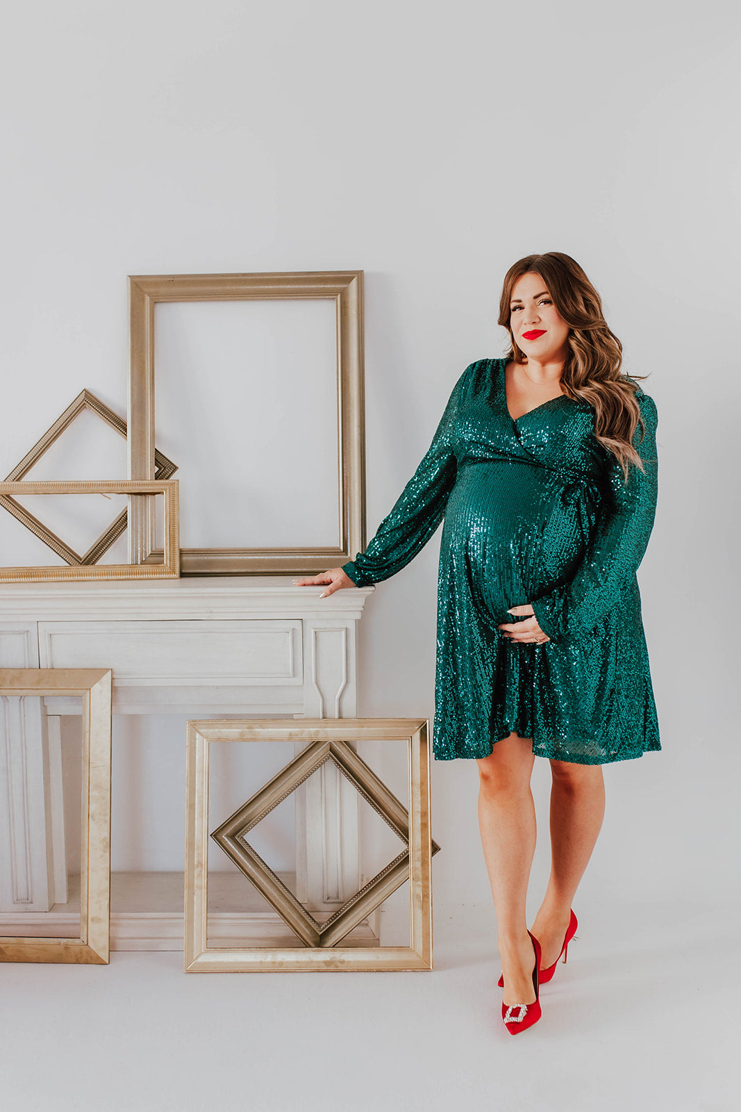 THE SPARKLY SEQUIN WRAP DRESS IN HUNTER GREEN BY SARAH TRIPP X PINK DESERT XXX-Large THE SPARKLY SEQUIN WRAP DRESS IN HUNTER GREEN BY SARAH TRIPP X PINK DESERT XXX-Large