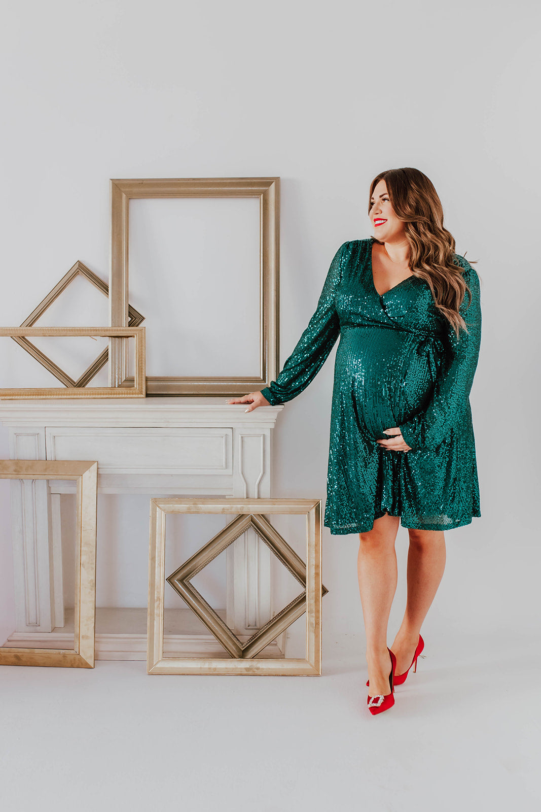 THE SPARKLY SEQUIN WRAP DRESS IN HUNTER GREEN BY SARAH TRIPP X PINK DESERT XXX-Large THE SPARKLY SEQUIN WRAP DRESS IN HUNTER GREEN BY SARAH TRIPP X PINK DESERT XXX-Large