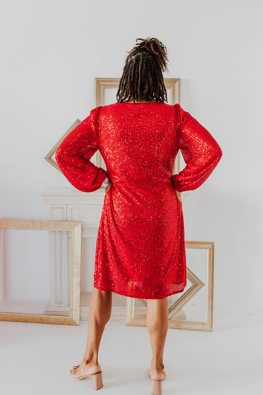 THE RED SEQUIN DRESS BY SARAH TRIPP X PINK DESERT