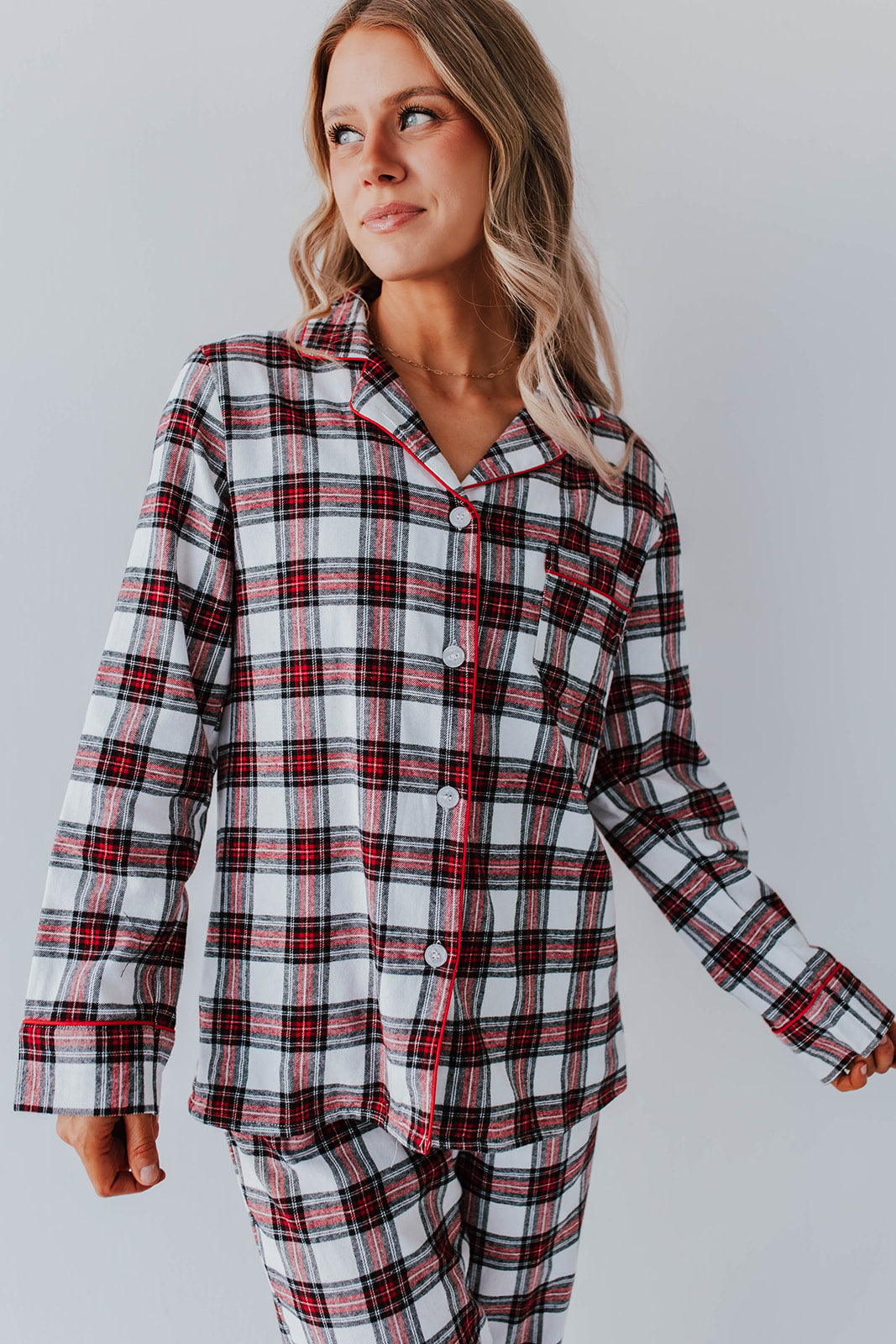 THE FIRESIDE FLANNEL PAJAMAS IN RED PLAID – Pink Desert