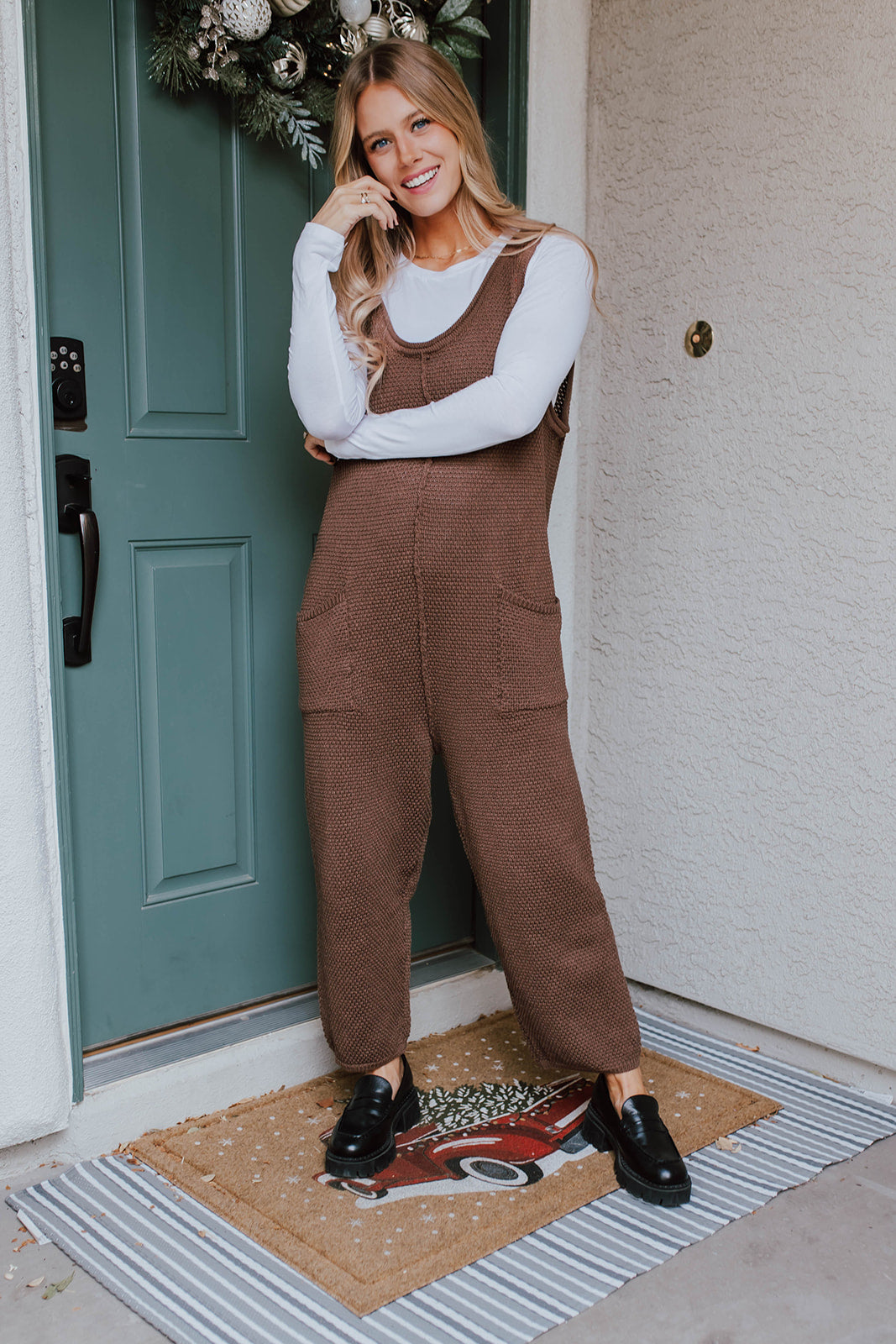 Jumpsuit with sweater over cheap