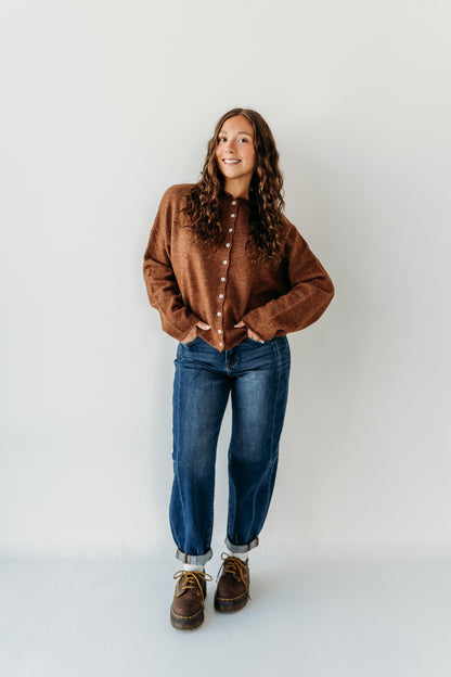 THE CAMPBELL CARDIGAN IN BROWN