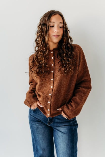 THE CAMPBELL CARDIGAN IN BROWN