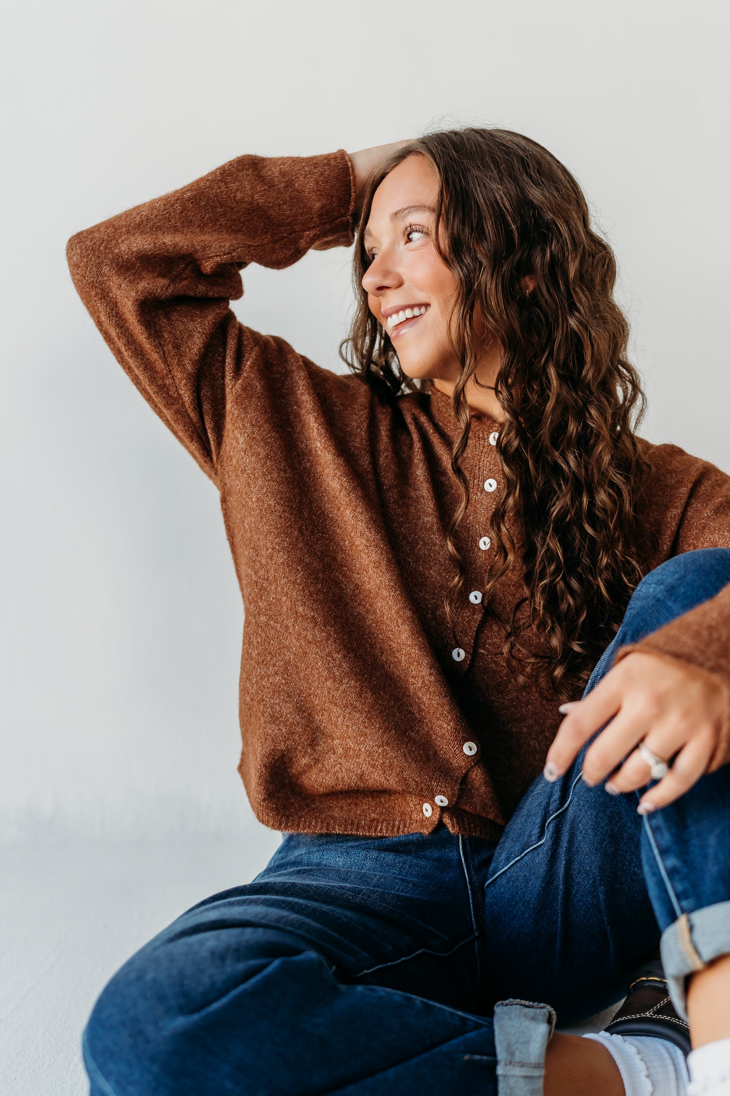 THE CAMPBELL CARDIGAN IN BROWN