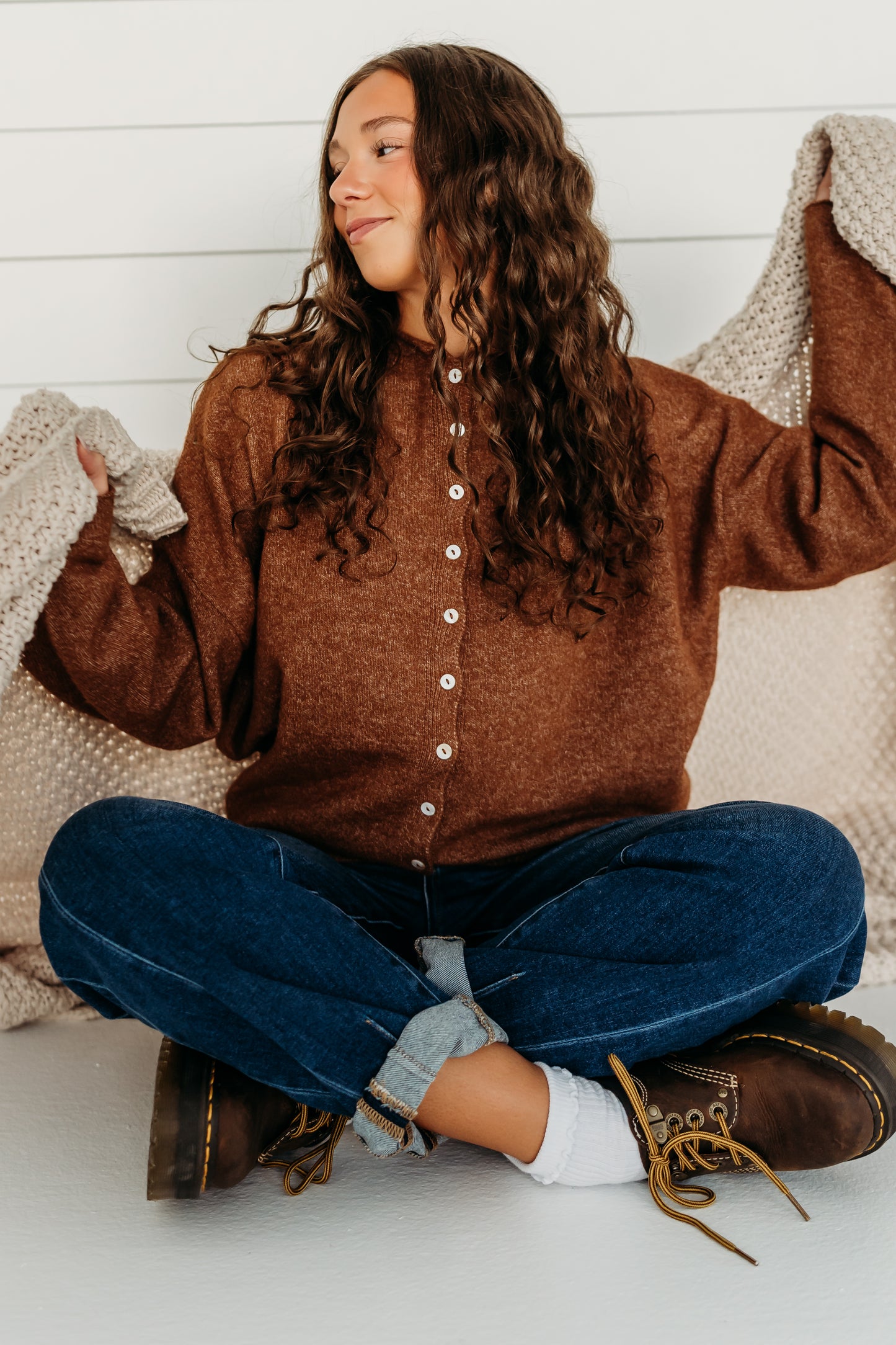 THE CAMPBELL CARDIGAN IN BROWN