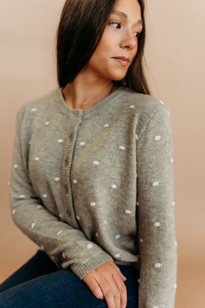 THE AELIN POLKA DOT SWEATER IN SAGE