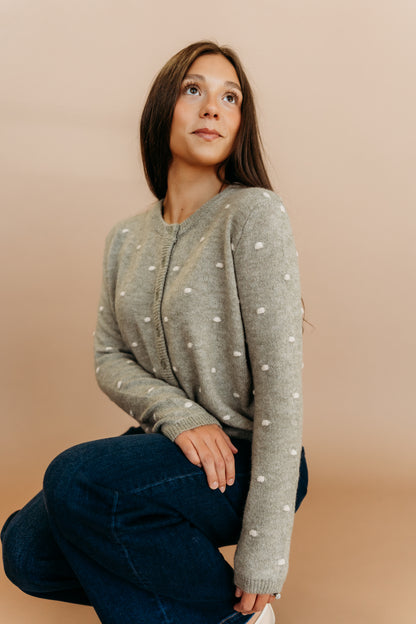 THE AELIN POLKA DOT SWEATER IN SAGE