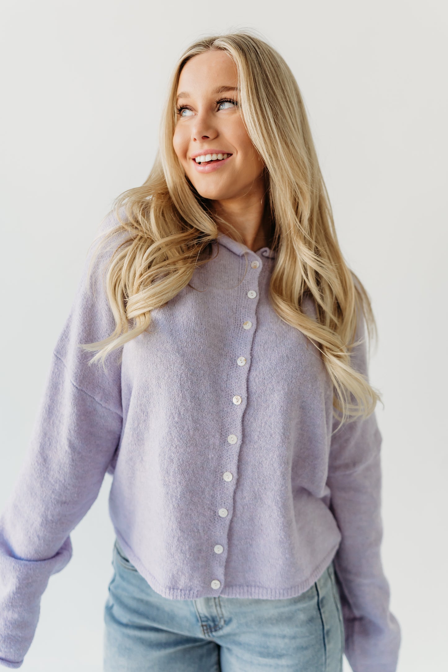 THE CAMPBELL CARDIGAN IN LAVENDER