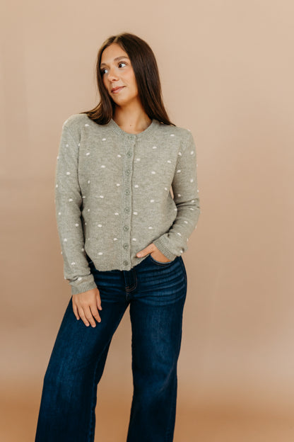 THE AELIN POLKA DOT SWEATER IN SAGE