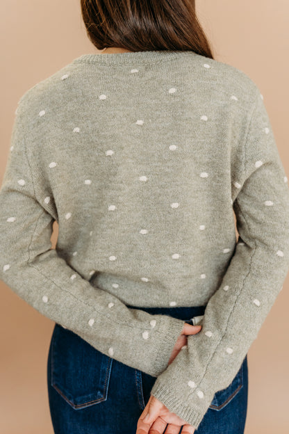 THE AELIN POLKA DOT SWEATER IN SAGE