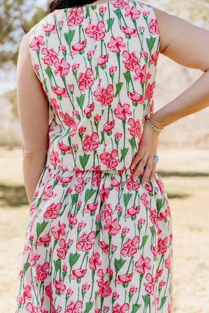 THE JANSYN FLORAL SKIRT IN PINK