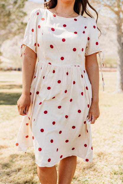THE KODA POLKA DOT MINI DRESS IN CREAM