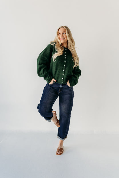 THE CAMPBELL CARDIGAN IN DEEP GREEN