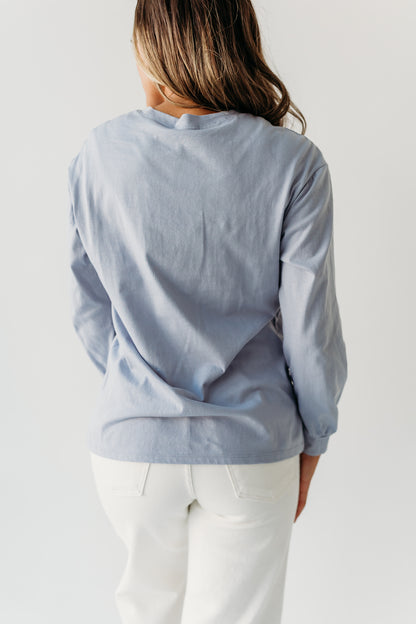 THE KAMRI COTTON LONG SLEEVE IN BLUE