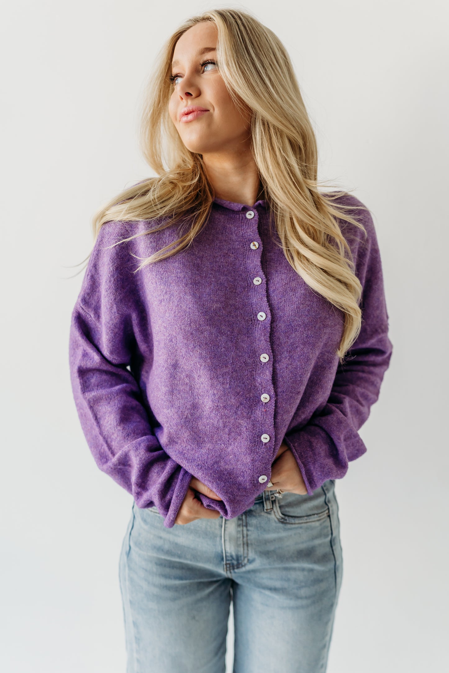 THE CAMPBELL CARDIGAN IN PURPLE