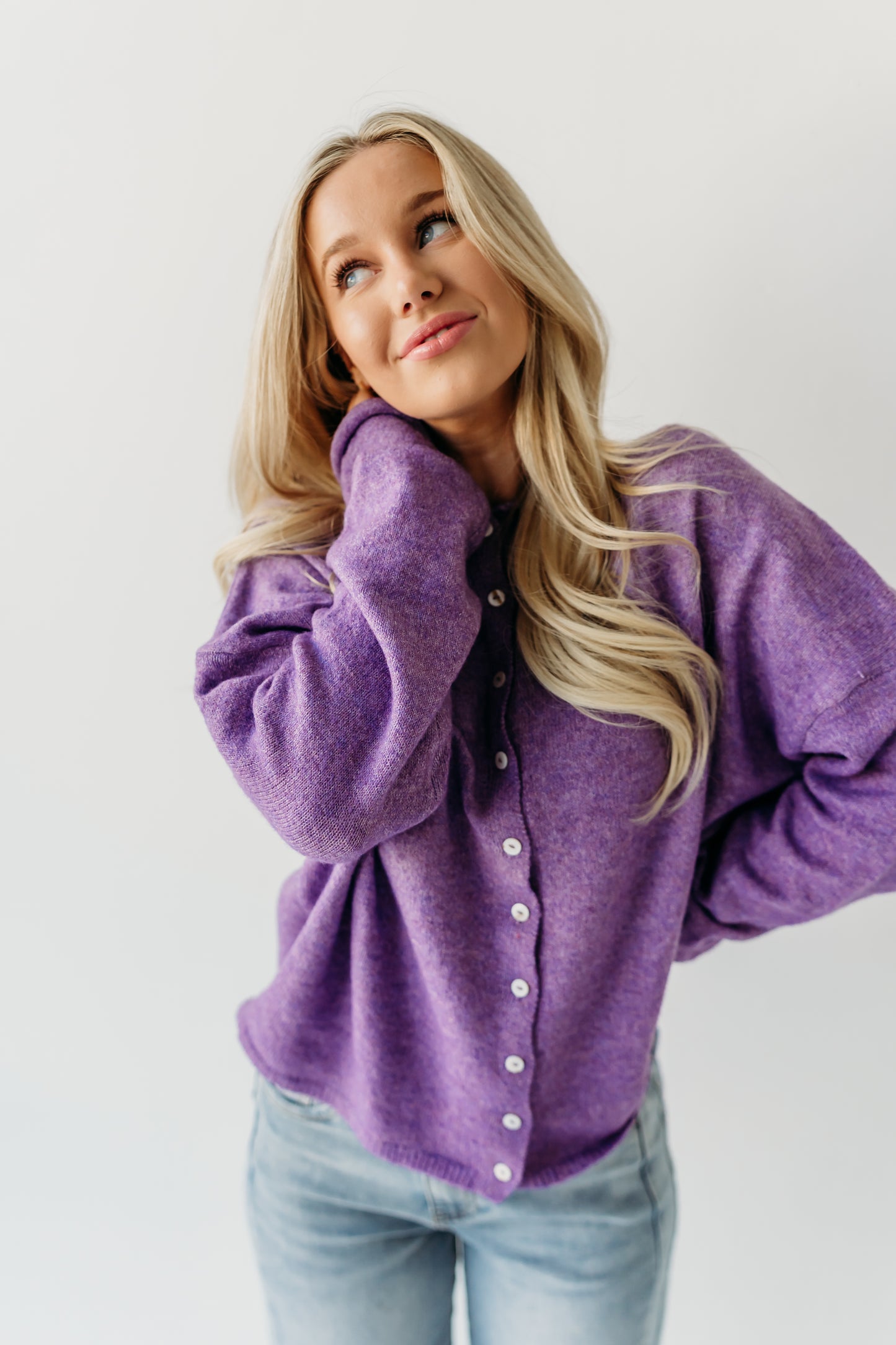 THE CAMPBELL CARDIGAN IN PURPLE
