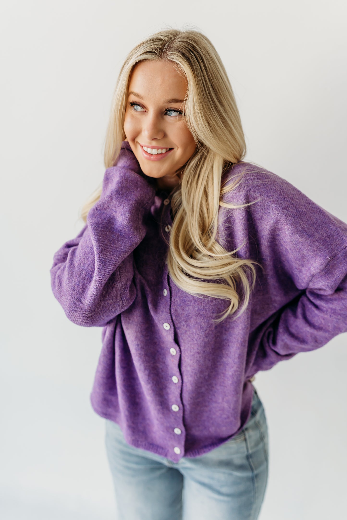 THE CAMPBELL CARDIGAN IN PURPLE