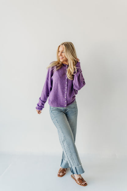 THE CAMPBELL CARDIGAN IN PURPLE