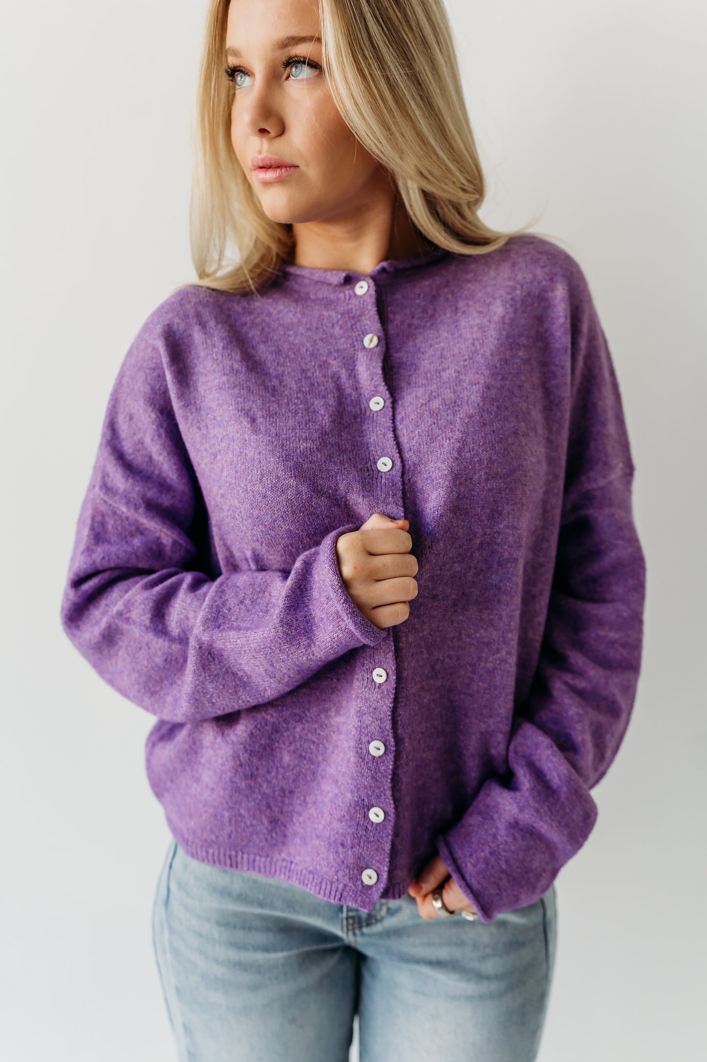 THE CAMPBELL CARDIGAN IN PURPLE