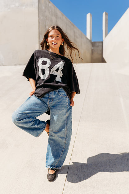 THE 84 OVERSIZED GRAPHIC TEE IN BLACK