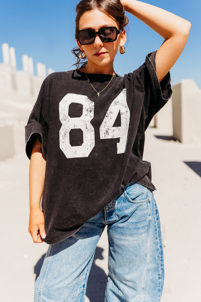 THE 84 OVERSIZED GRAPHIC TEE IN BLACK