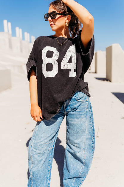 THE 84 OVERSIZED GRAPHIC TEE IN BLACK