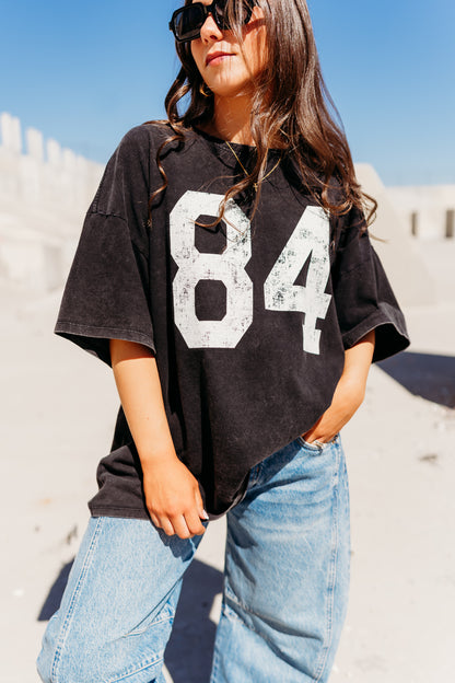THE 84 OVERSIZED GRAPHIC TEE IN BLACK