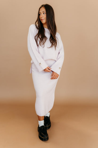 THE PAIGE SWEATER SET IN PURPLE