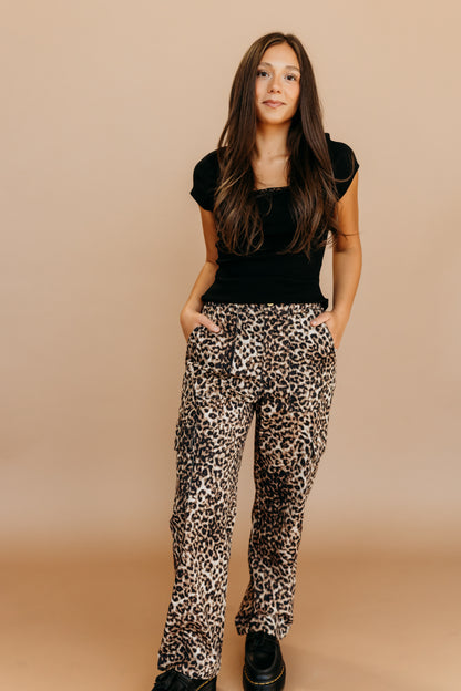 THE BECKY LEOPARD PRINT CARGO PANTS