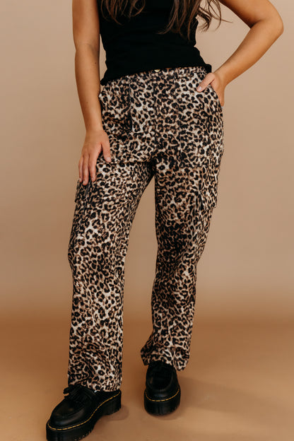 THE BECKY LEOPARD PRINT CARGO PANTS