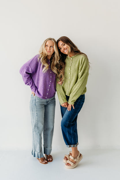 THE CAMPBELL CARDIGAN IN LEMONGRASS