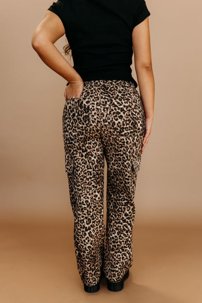 THE BECKY LEOPARD PRINT CARGO PANTS