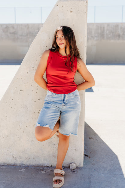 THE LORRAINE SEAM DETAIL TANK IN RED