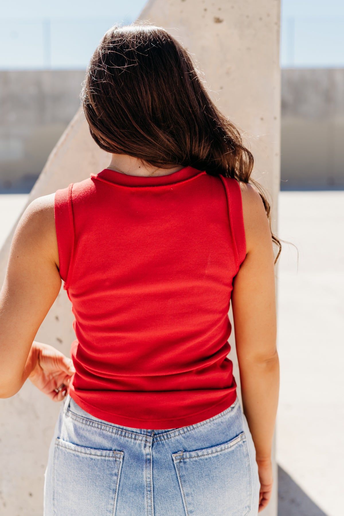 THE LORRAINE SEAM DETAIL TANK IN RED