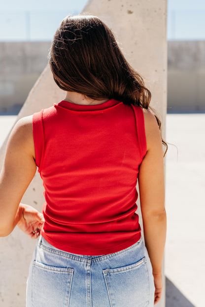 THE LORRAINE SEAM DETAIL TANK IN RED