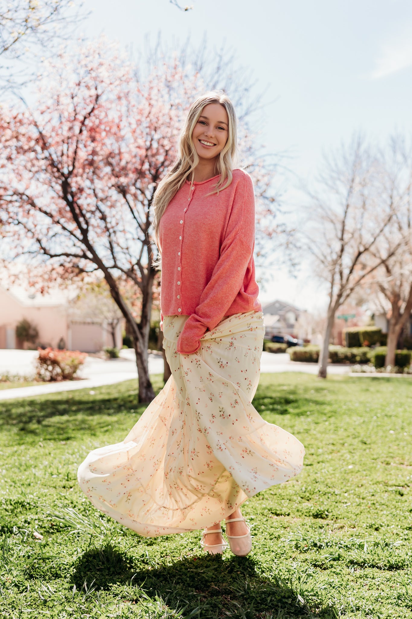 THE LARISSA FLORAL PRINT SKIRT IN YELLOW