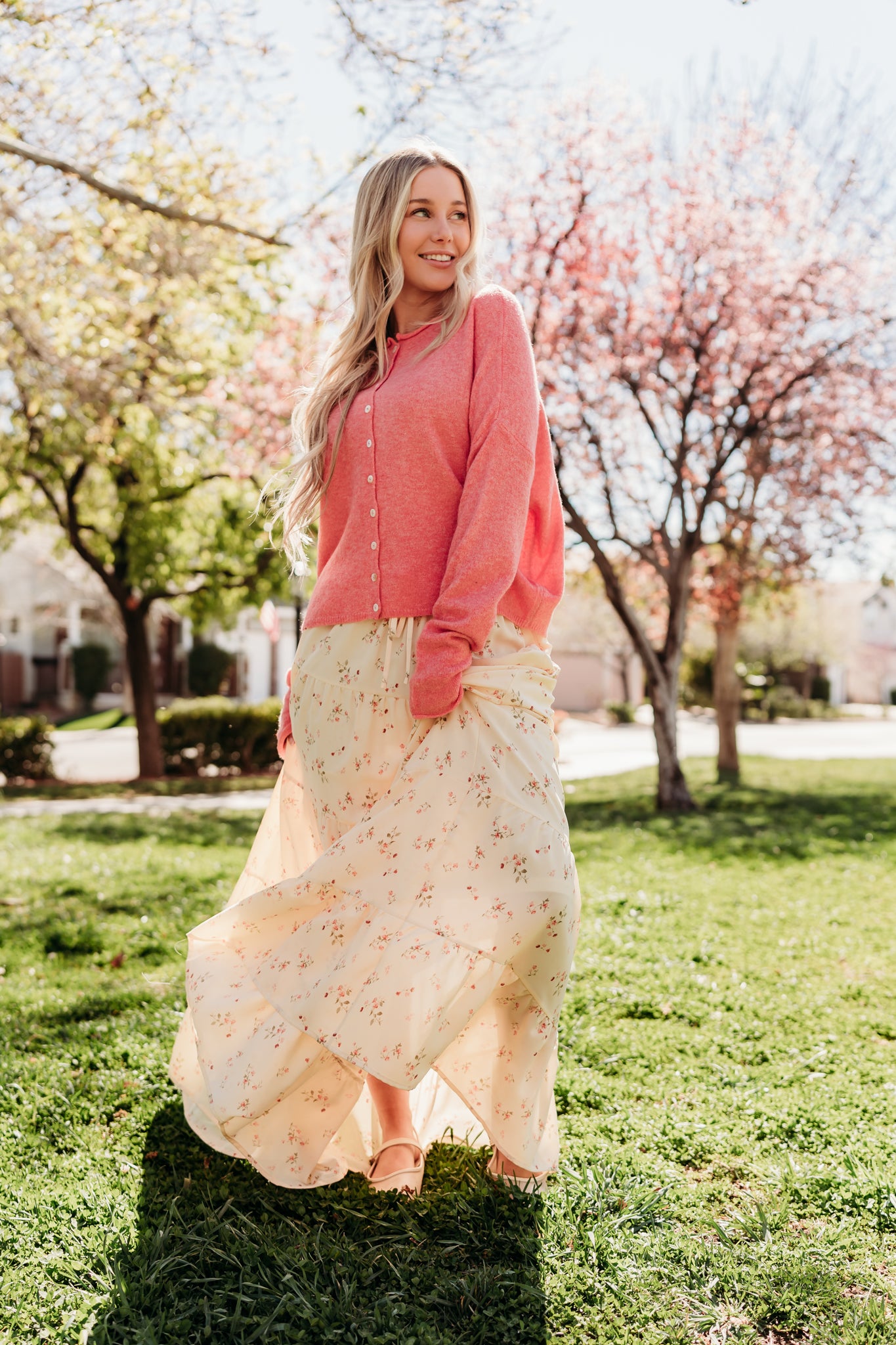 THE LARISSA FLORAL PRINT SKIRT IN YELLOW