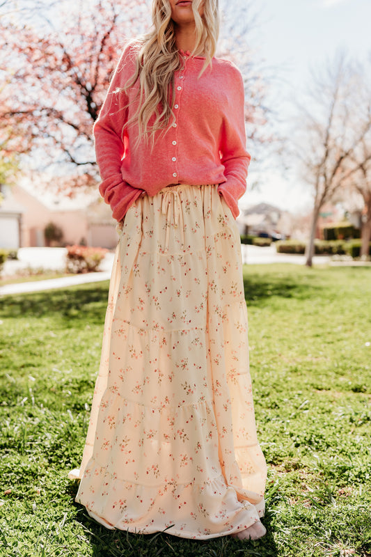 THE LARISSA FLORAL PRINT SKIRT IN YELLOW